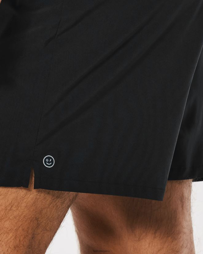educación física Hollister pantalones cortos activos gilly hicks 7\'\' negro 086N621215 hombres fondos