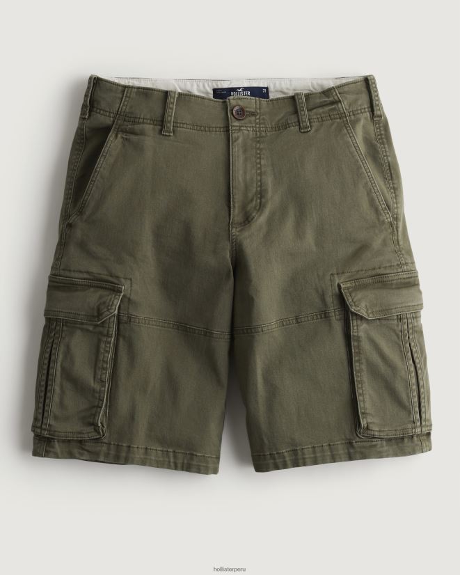 educación física Hollister pantalones cortos cargo de sarga 11'' aceituna 086N621226 hombres fondos