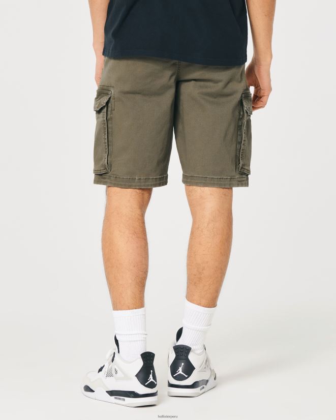 educación física Hollister pantalones cortos cargo de sarga 11\'\' aceituna 086N621226 hombres fondos