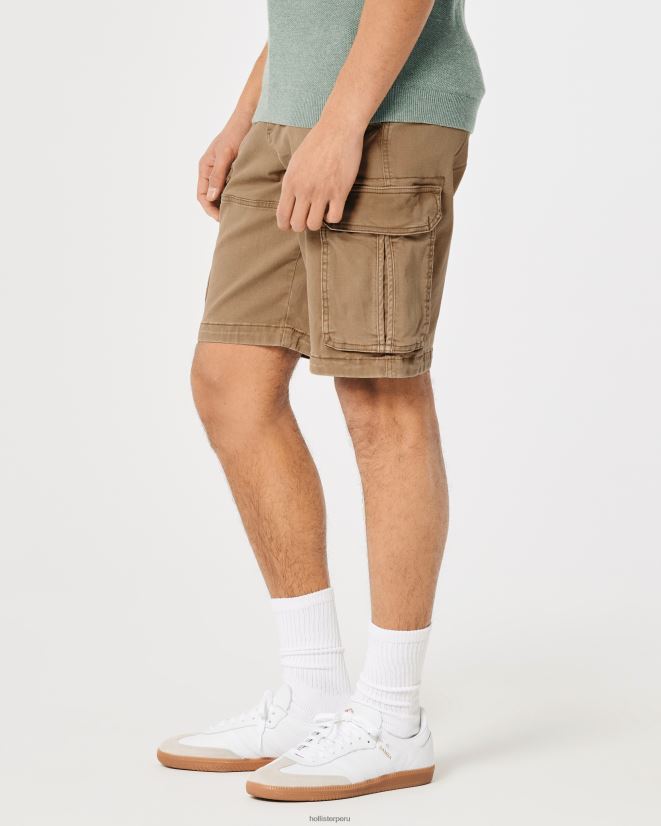 educación física Hollister pantalones cortos cargo de sarga 11\'\' caqui oscuro 086N621193 hombres fondos