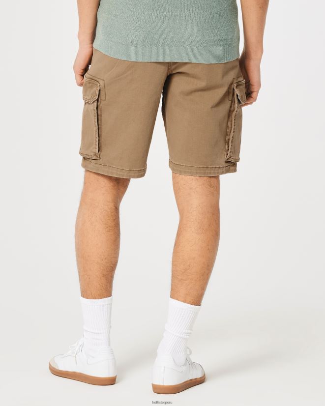 educación física Hollister pantalones cortos cargo de sarga 11\'\' caqui oscuro 086N621193 hombres fondos