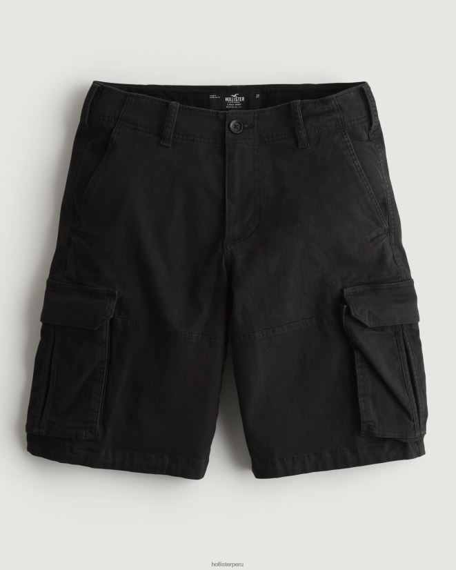 educación física Hollister pantalones cortos cargo de sarga 11'' negro 086N621209 hombres fondos