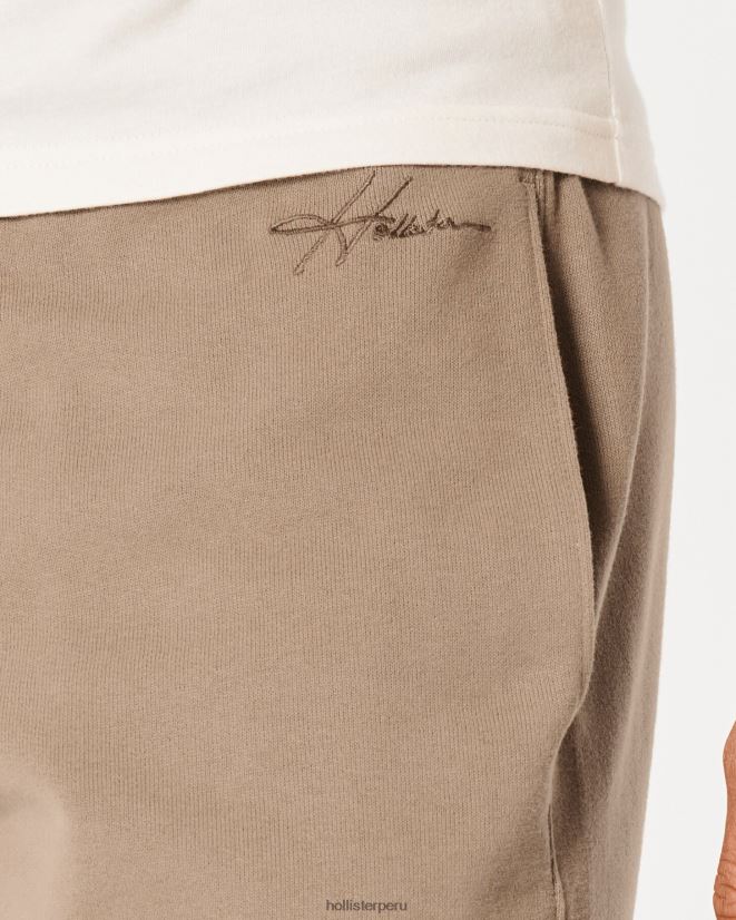educación física Hollister pantalones cortos de felpa de 5\'\' marrón claro 086N621143 hombres fondos