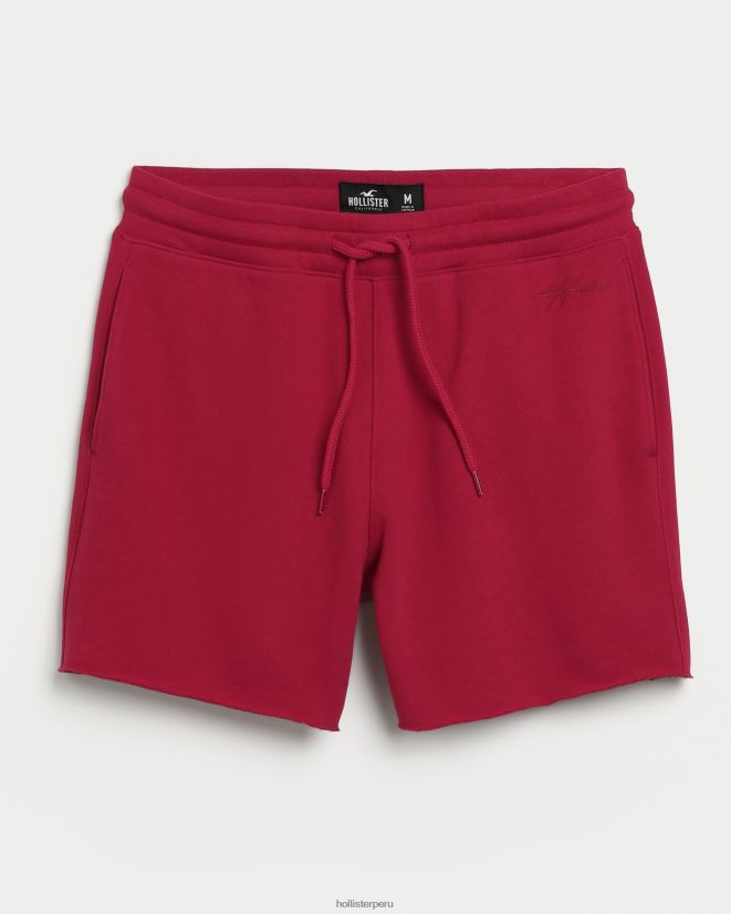 educación física Hollister pantalones cortos de felpa de 5'' rojo 086N621212 hombres fondos