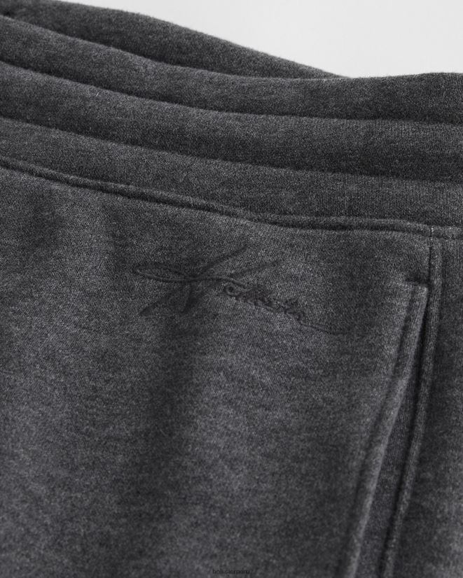 educación física Hollister pantalones cortos de lana 5\'\' gris jaspeado oscuro 086N621161 hombres fondos