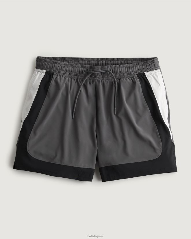 educación física Hollister pantalones cortos gilly hicks forrados activos 5'' gris 086N621237 hombres fondos
