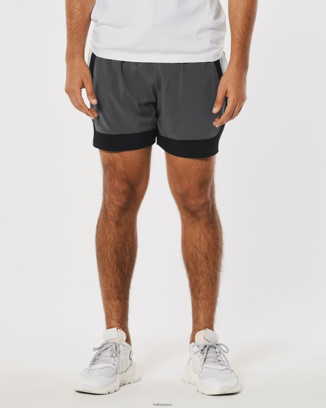 educación física Hollister pantalones cortos gilly hicks forrados activos 5\'\' gris 086N621237 hombres fondos