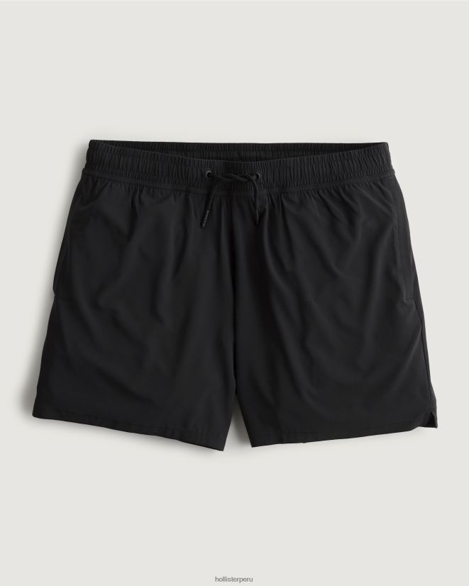 educación física Hollister pantalones cortos gilly hicks forrados activos 5'' negro 086N621216 hombres fondos