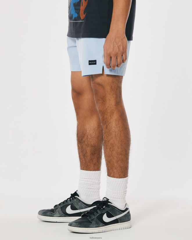 educación física Hollister pantalones cortos híbridos 5\'\' azul claro 086N621102 hombres fondos