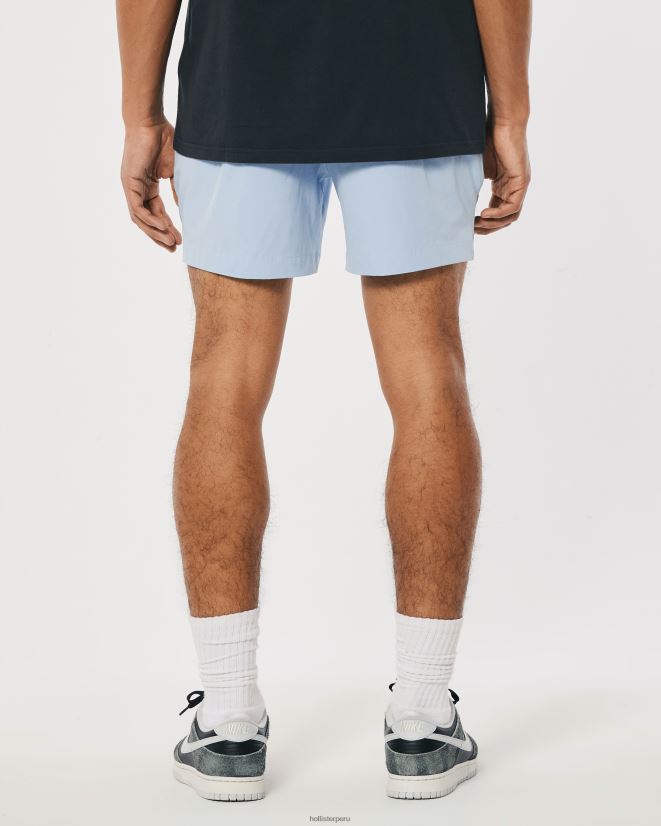 educación física Hollister pantalones cortos híbridos 5\'\' azul claro 086N621102 hombres fondos