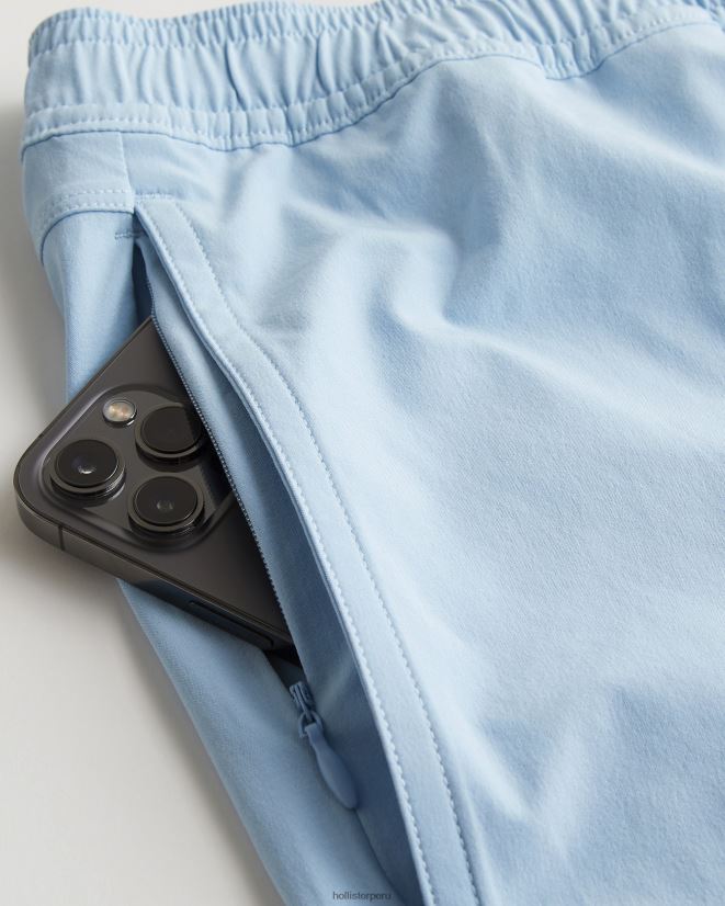 educación física Hollister pantalones cortos híbridos 5\'\' azul claro 086N621102 hombres fondos