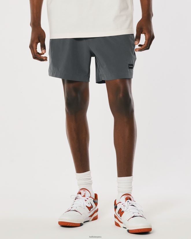 educación física Hollister pantalones cortos híbridos 5\'\' gris oscuro 086N621101 hombres fondos
