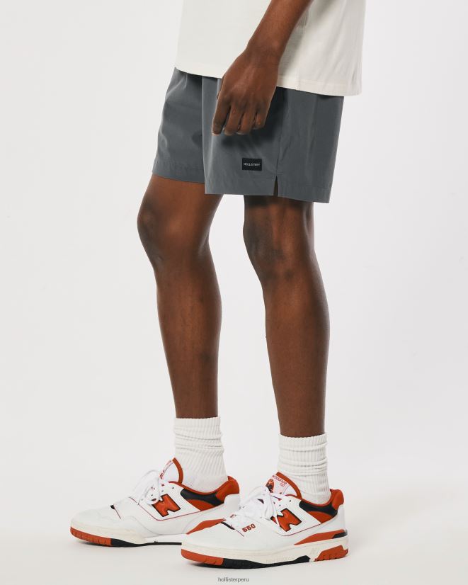educación física Hollister pantalones cortos híbridos 5\'\' gris oscuro 086N621101 hombres fondos