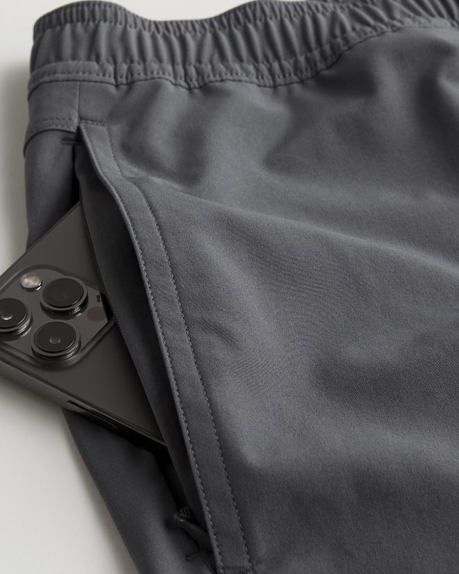 educación física Hollister pantalones cortos híbridos 5\'\' gris oscuro 086N621101 hombres fondos