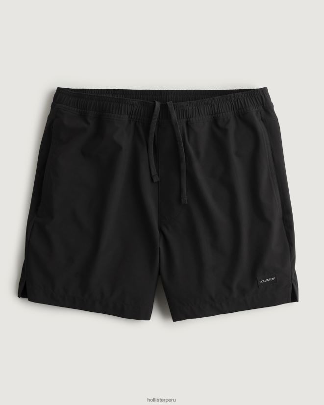 educación física Hollister pantalones cortos híbridos 5'' negro 086N621100 hombres fondos