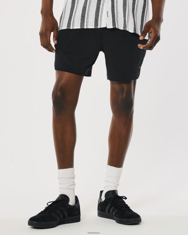 educación física Hollister pantalones cortos híbridos 5\'\' negro 086N621100 hombres fondos