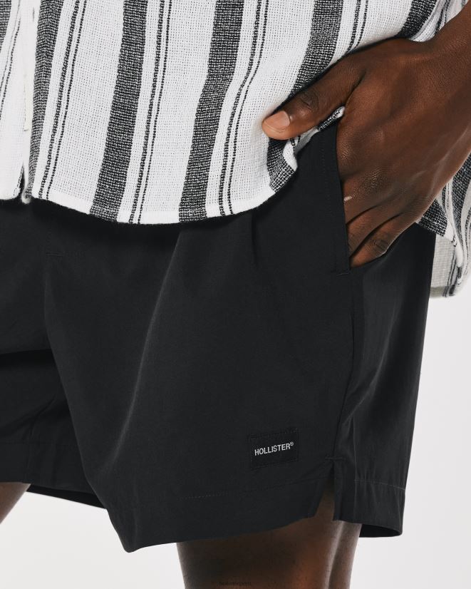 educación física Hollister pantalones cortos híbridos 5\'\' negro 086N621100 hombres fondos
