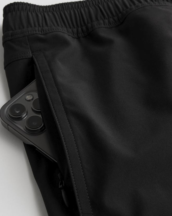 educación física Hollister pantalones cortos híbridos 5\'\' negro 086N621100 hombres fondos