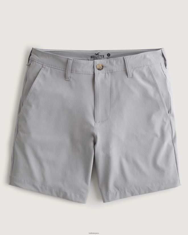 educación física Hollister pantalones cortos híbridos 7'' gris claro 086N621224 hombres fondos