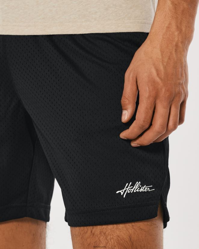 educación física Hollister shorts de malla con logo 7\'\' negro 086N621315 hombres fondos
