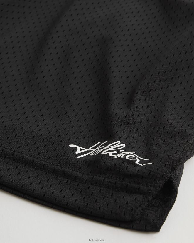 educación física Hollister shorts de malla con logo 7\'\' negro 086N621315 hombres fondos