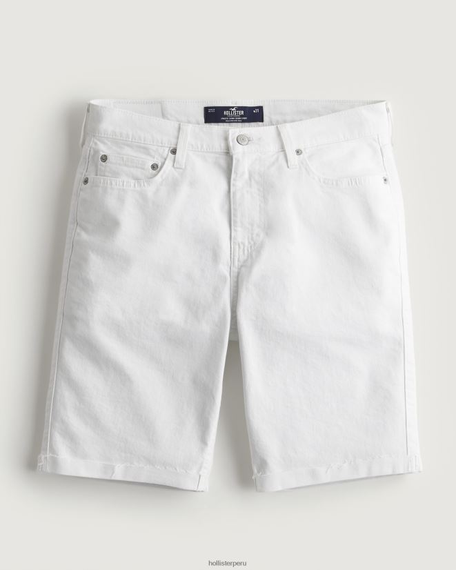 educación física Hollister shorts de mezclilla ajustados atléticos blancos 9'' blanco 086N621267 hombres fondos