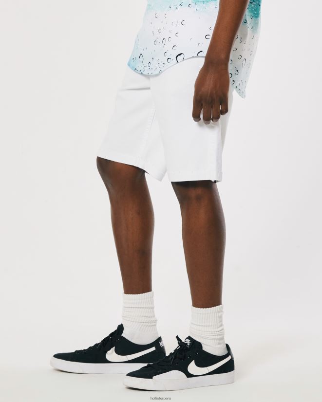 educación física Hollister shorts de mezclilla ajustados atléticos blancos 9\'\' blanco 086N621267 hombres fondos