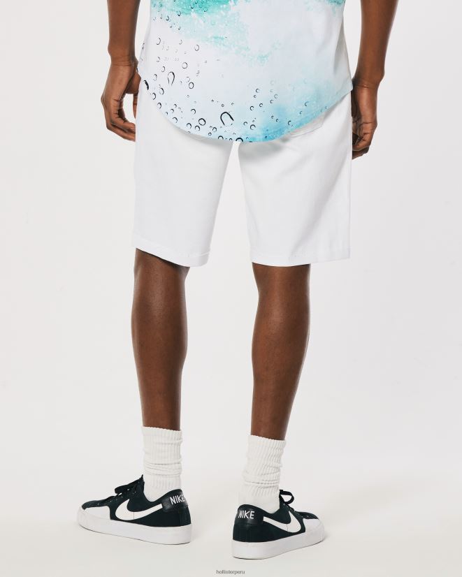 educación física Hollister shorts de mezclilla ajustados atléticos blancos 9\'\' blanco 086N621267 hombres fondos