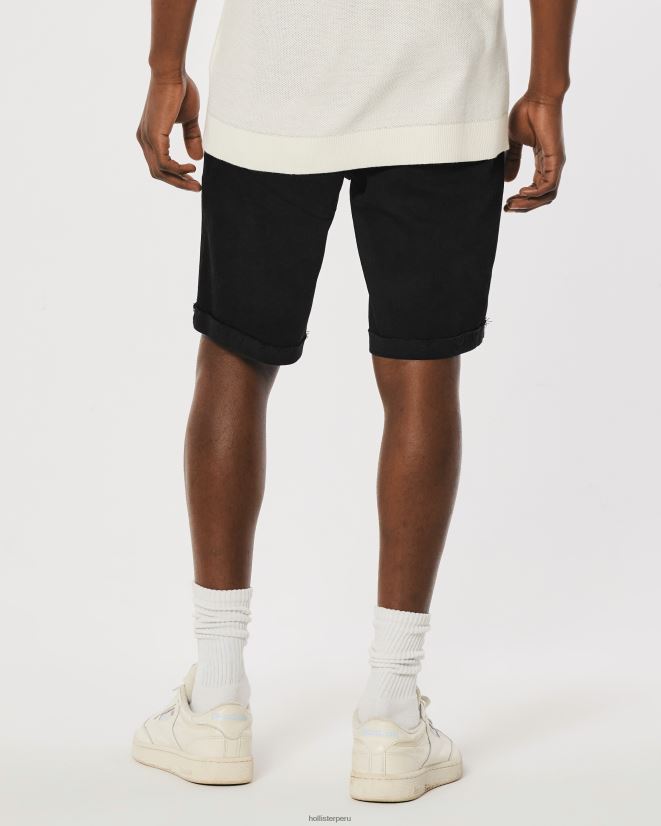 educación física Hollister shorts de mezclilla ajustados atléticos negros que no se desvanecen 9\'\' negro 086N621289 hombres fondos