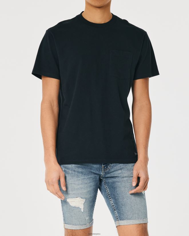 educación física Hollister shorts de mezclilla ajustados con lavado medio rasgados 9\'\' lavado medio rasgado 086N621175 hombres fondos