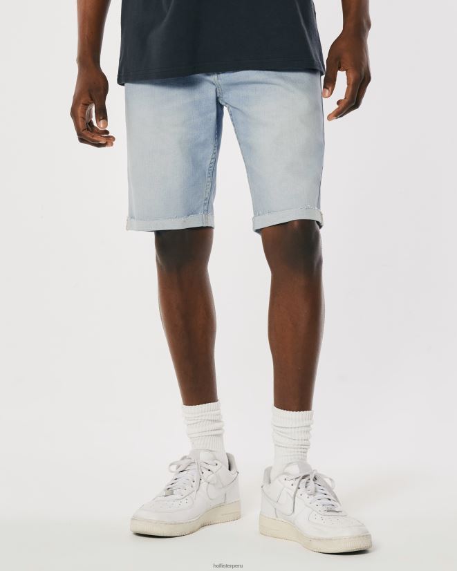 educación física Hollister shorts de mezclilla skinny lavado claro 9\'\' lavado ligero 086N621232 hombres fondos
