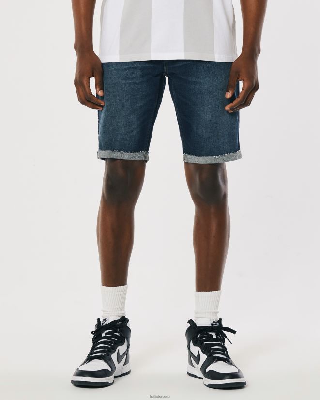 educación física Hollister shorts de mezclilla skinny lavado oscuro 9\'\' lavado oscuro 086N621203 hombres fondos