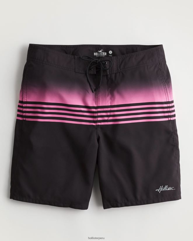 educación física Hollister shorts de playa 9'' raya rosa 086N621328 hombres fondos