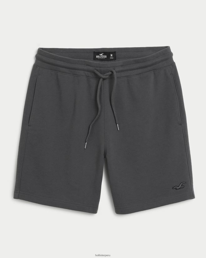 educación física Hollister shorts de polar con ícono 7'' gris oscuro 086N621269 hombres fondos