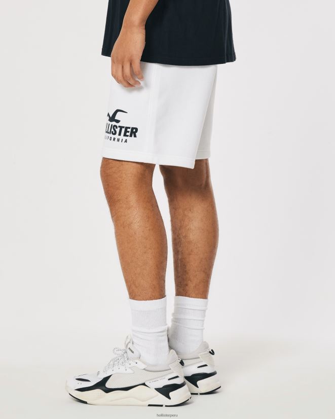 educación física Hollister shorts de polar con gráfico de logo 9\'\' blanco 086N621164 hombres fondos