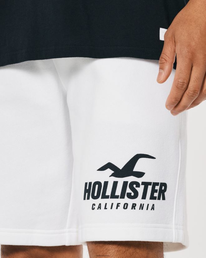 educación física Hollister shorts de polar con gráfico de logo 9\'\' blanco 086N621164 hombres fondos