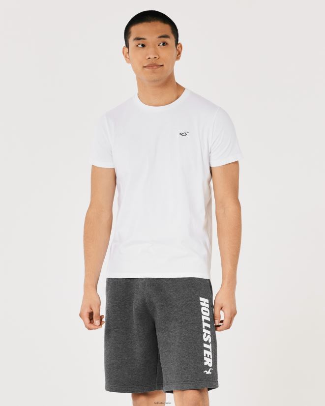 educación física Hollister shorts de polar con gráfico de logo 9\'\' gris jaspeado oscuro 086N621136 hombres fondos