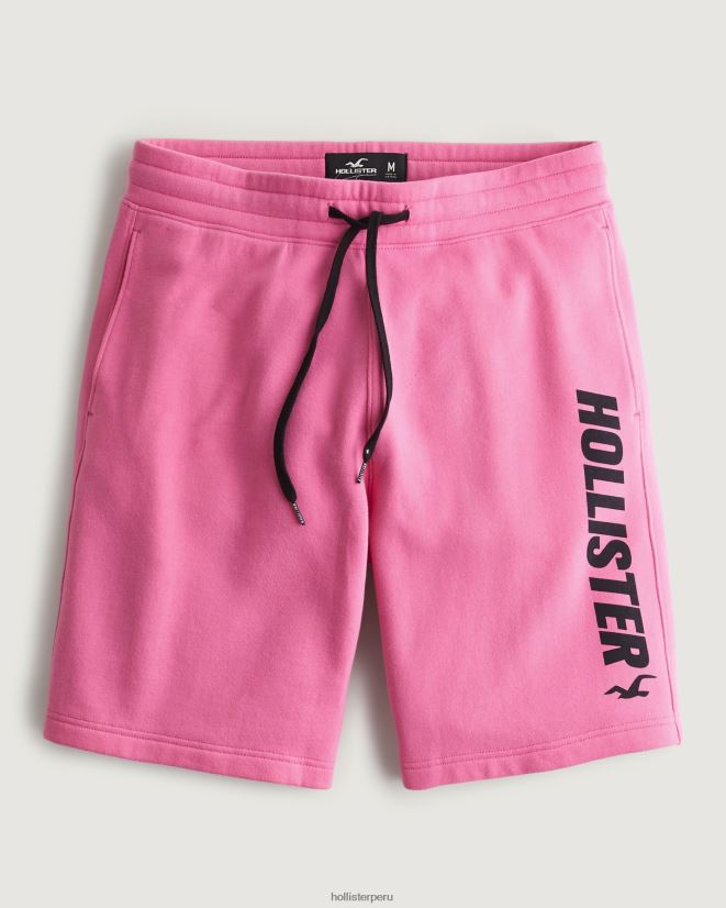 educación física Hollister shorts de polar con gráfico de logo 9'' rosa 086N621240 hombres fondos