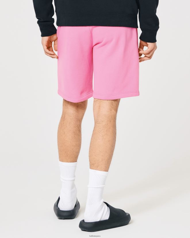 educación física Hollister shorts de polar con gráfico de logo 9\'\' rosa 086N621240 hombres fondos