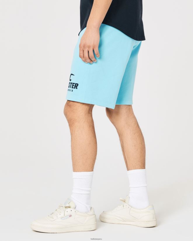 educación física Hollister shorts de polar con gráfico de logo 9\'\' turquesa 086N621163 hombres fondos