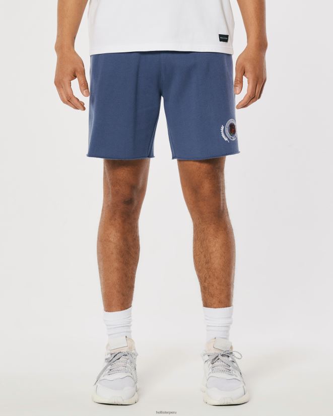 educación física Hollister shorts de polar con gráfico universitario de 7\'\' Armada 086N621340 hombres fondos