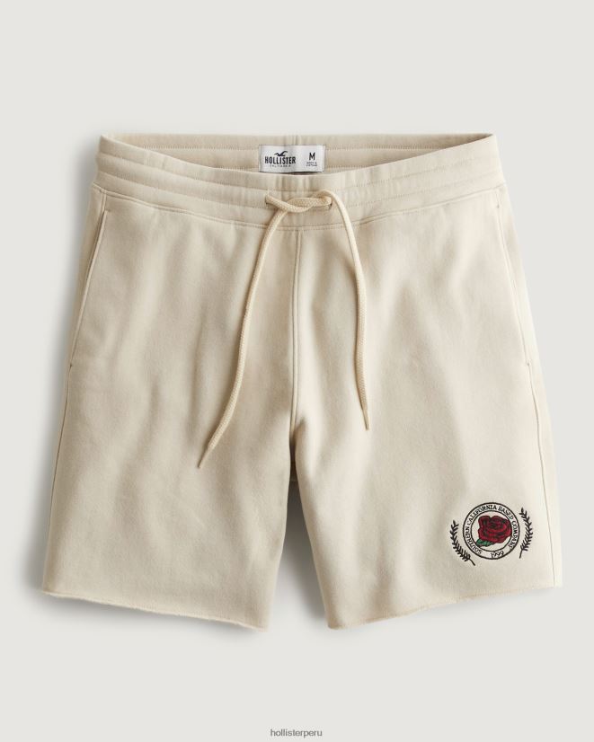 educación física Hollister shorts de polar con gráfico universitario de 7'' broncearse 086N621368 hombres fondos
