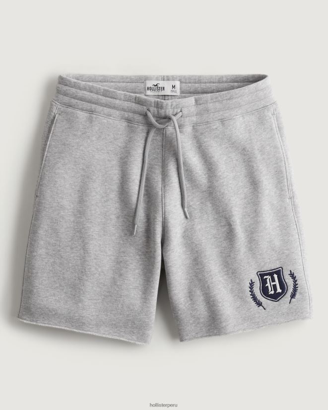 educación física Hollister shorts de polar con gráfico universitario de 7'' cuero gris 086N621335 hombres fondos