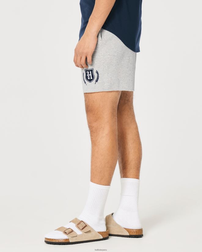 educación física Hollister shorts de polar con gráfico universitario de 7\'\' cuero gris 086N621335 hombres fondos