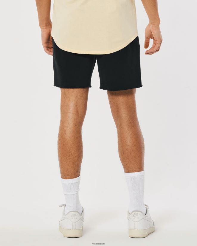 educación física Hollister shorts de polar con gráfico universitario de 7\'\' negro 086N621338 hombres fondos