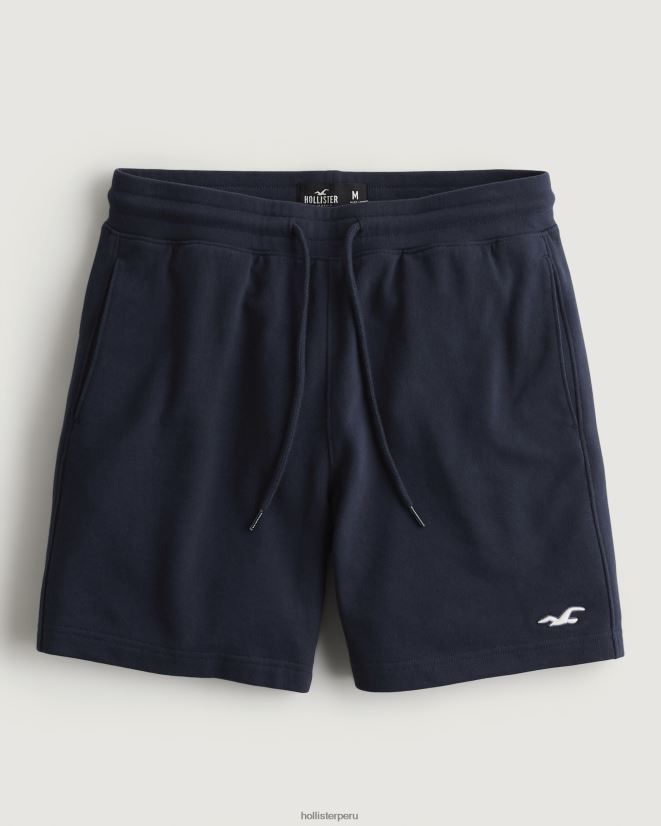 educación física Hollister shorts de rizo con ícono de logo 7'' Armada 086N621188 hombres fondos