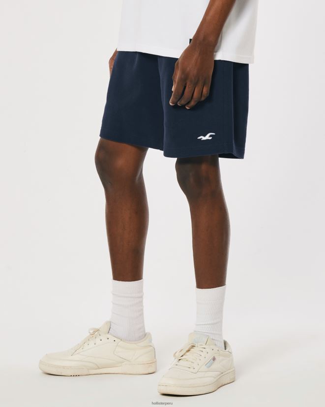 educación física Hollister shorts de rizo con ícono de logo 7\'\' Armada 086N621188 hombres fondos