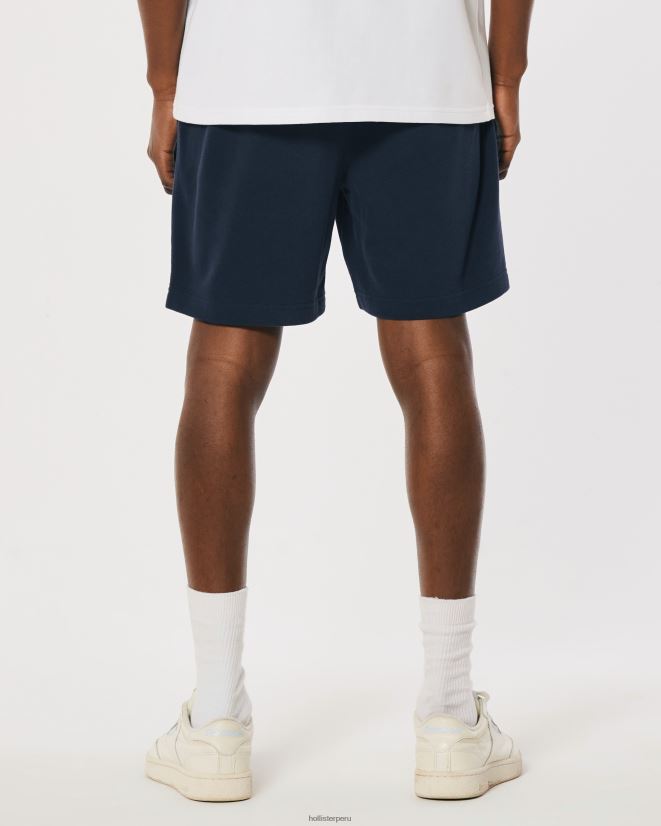 educación física Hollister shorts de rizo con ícono de logo 7\'\' Armada 086N621188 hombres fondos