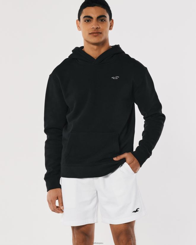 educación física Hollister shorts de rizo con ícono de logo 7\'\' blanco 086N621258 hombres fondos