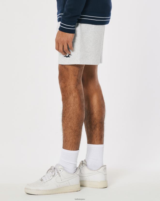 educación física Hollister shorts de rizo con ícono de logo 7\'\' gris jaspeado claro 086N621154 hombres fondos